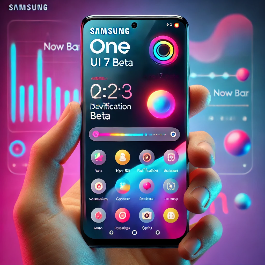 Here is an image illustrating the features of Samsung One UI 7 Beta, emphasizing its sleek design, advanced AI features, and modern usability.